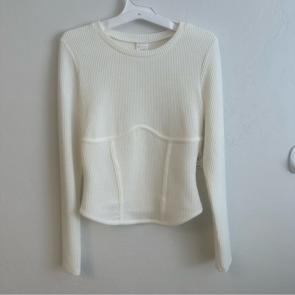 White Ribbed Top